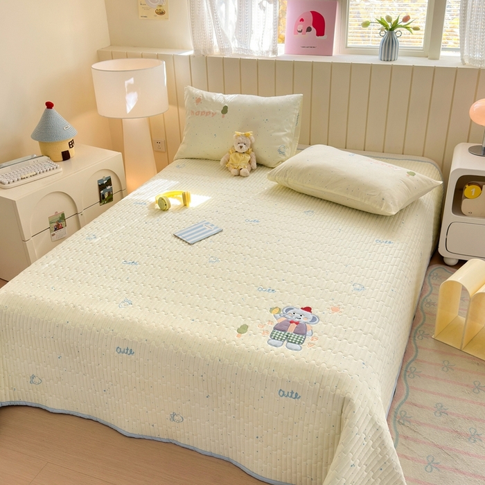 娜娜 2025新款全棉夹棉多功能床盖 小飞象(全棉床盖)