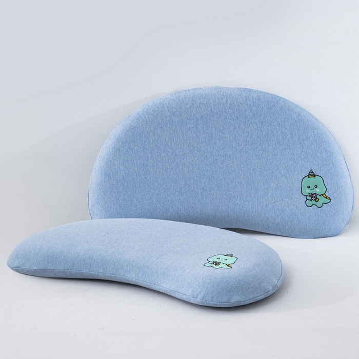 91家纺网 家纺一手货源 找家纺 大黄蜂家居家纺 2026新款A类卡通儿童硅胶枕枕头枕芯 小恐龙蓝