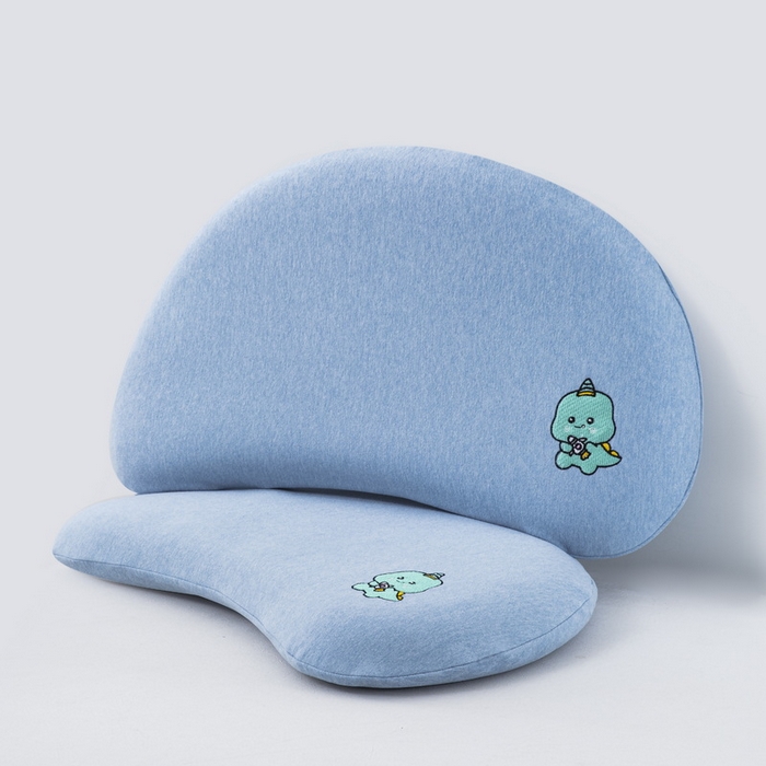 91家纺网 家纺一手货源 找家纺 大黄蜂家居家纺 2026新款A类卡通儿童硅胶枕枕头枕芯 小恐龙蓝