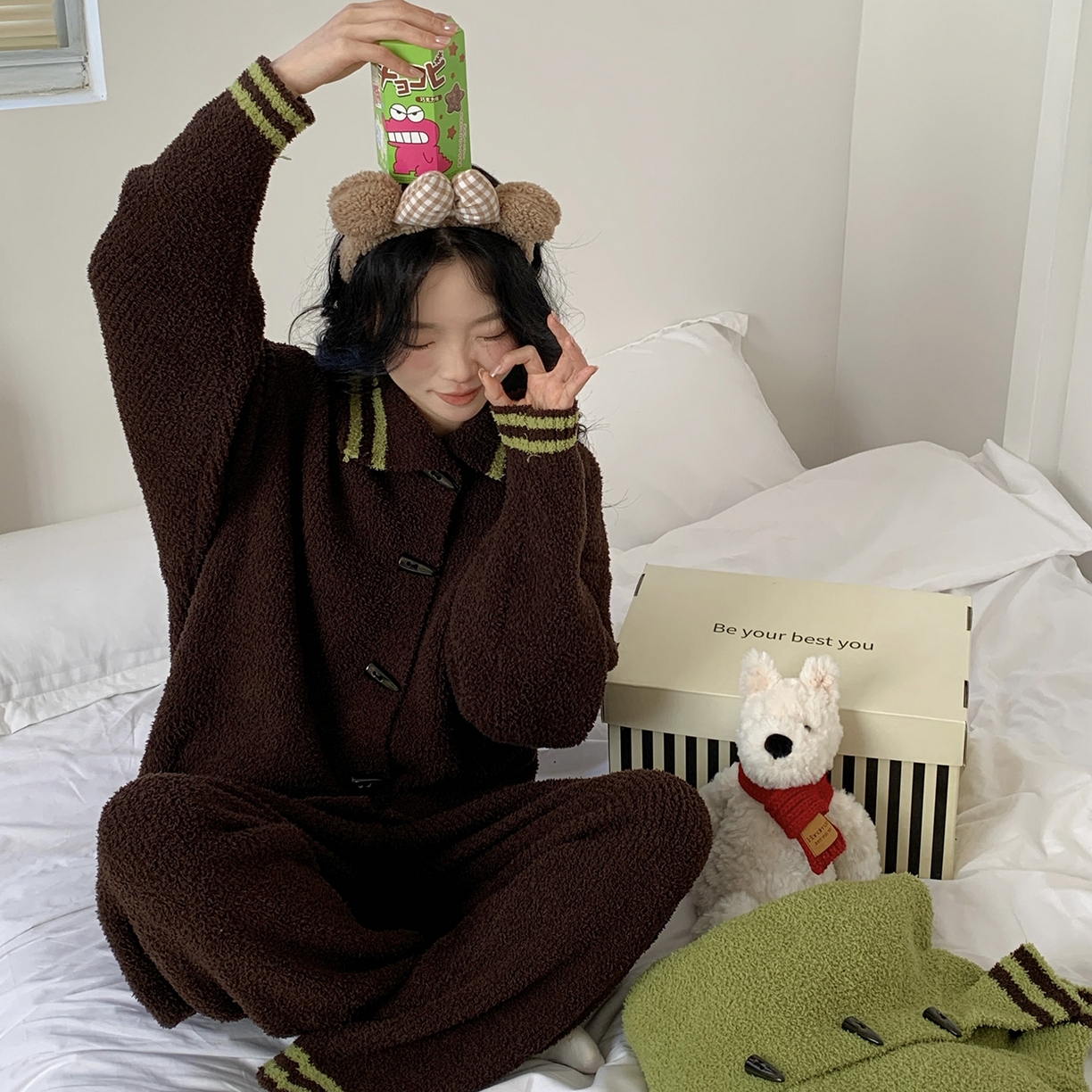 （总）多乐娜 2025新款出口日单高定款半边绒家居服重量高达1600g高级出口品质非市面普货（控价！请不要低于165元销售！！！！！）