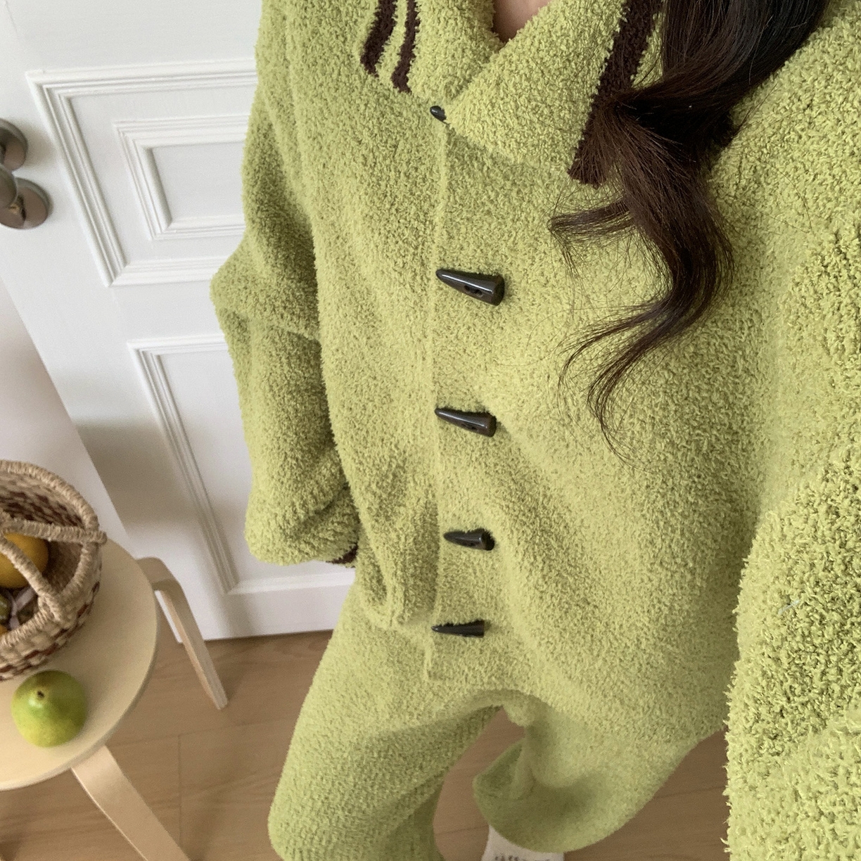 91家纺网 家纺一手货源 找家纺 多乐娜 2025新款出口日单高定款半边绒家居服重量高达1600g高级出口品质非市面普货（控价！请不要低于165元销售！！！！！） 青奈色