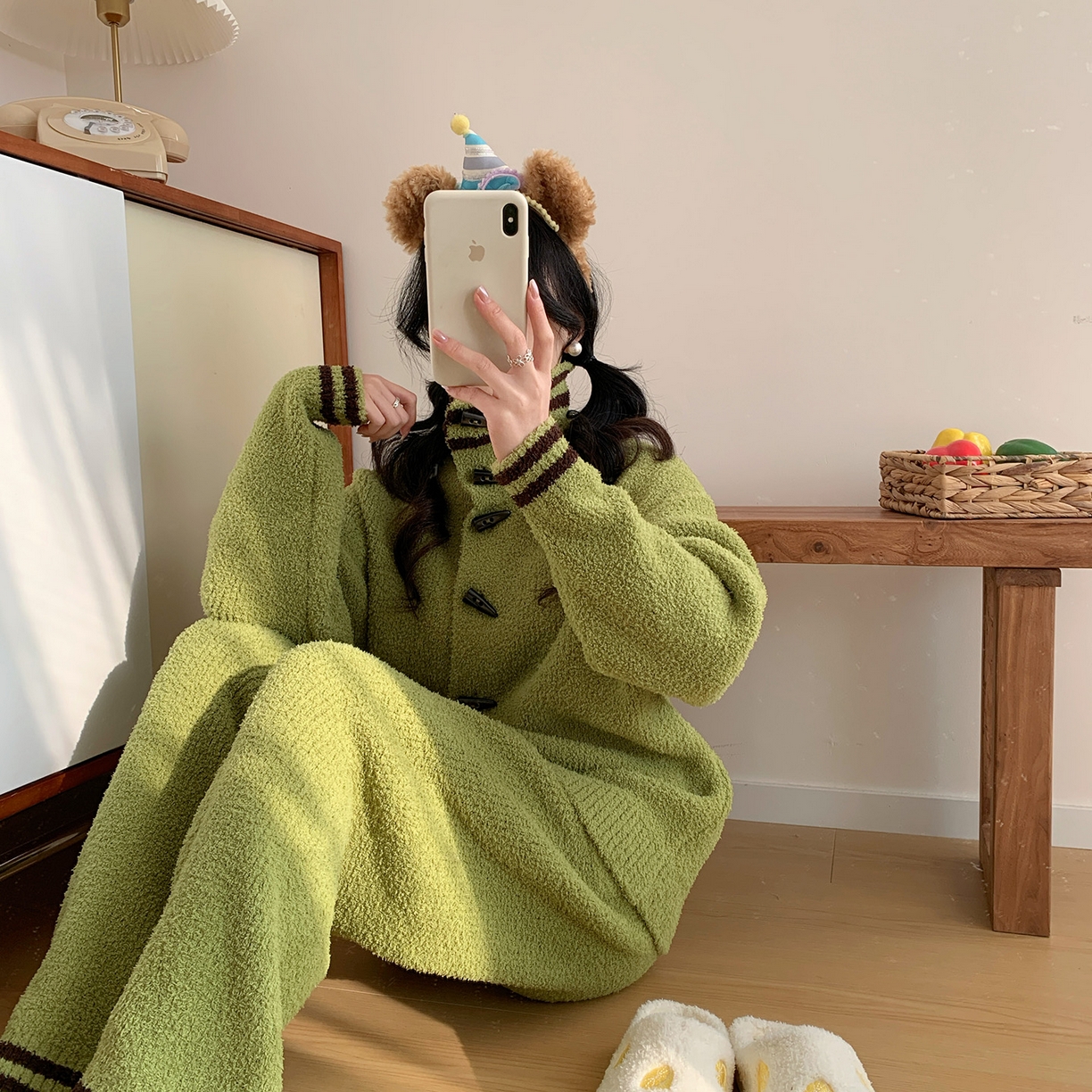 91家纺网 家纺一手货源 找家纺 多乐娜 2025新款出口日单高定款半边绒家居服重量高达1600g高级出口品质非市面普货（控价！请不要低于165元销售！！！！！） 青奈色