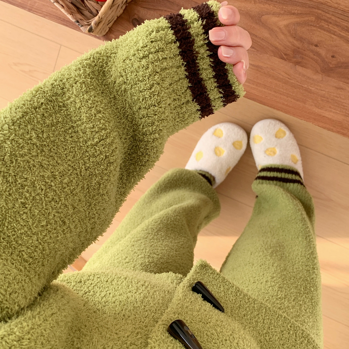 91家纺网 家纺一手货源 找家纺 多乐娜 2025新款出口日单高定款半边绒家居服重量高达1600g高级出口品质非市面普货（控价！请不要低于165元销售！！！！！） 青奈色