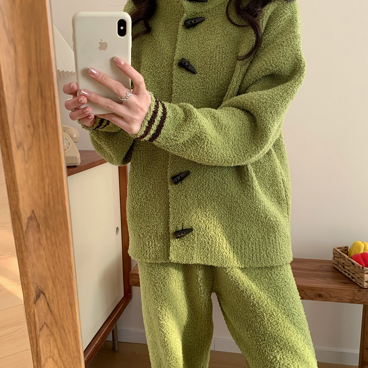 91家纺网 家纺一手货源 找家纺 多乐娜 2025新款出口日单高定款半边绒家居服重量高达1600g高级出口品质非市面普货（控价！请不要低于165元销售！！！！！） 青奈色