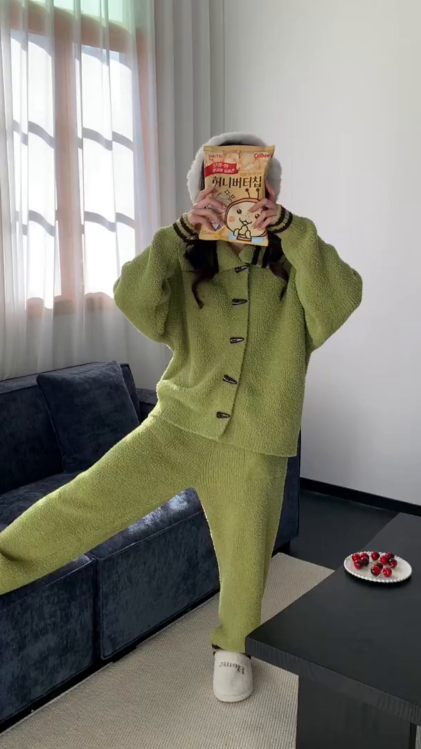 91家纺网 家纺一手货源 找家纺 多乐娜 2025新款出口日单高定款半边绒家居服重量高达1600g高级出口品质非市面普货（控价！请不要低于165元销售！！！！！） 青奈色