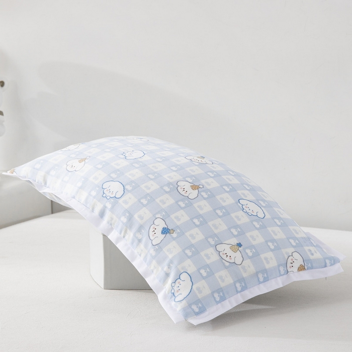 91家纺网 家纺一手货源 找家纺 大黄蜂家居家纺 2026新款A类纯棉双层纱棉花枕枕头枕芯 樱桃小狗