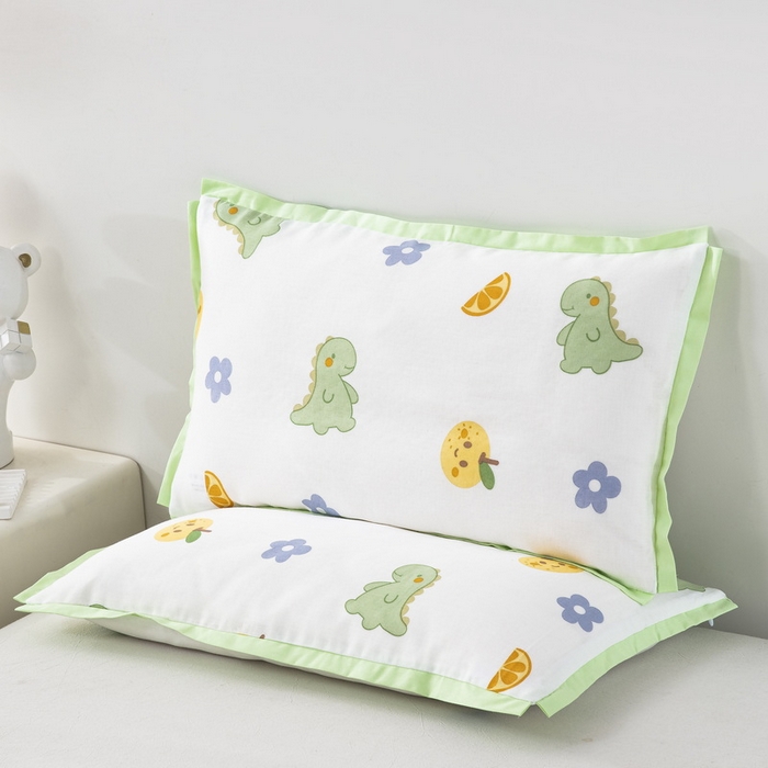 大黄蜂家居家纺 2026新款A类纯棉双层纱棉花枕枕头枕芯 小恐龙