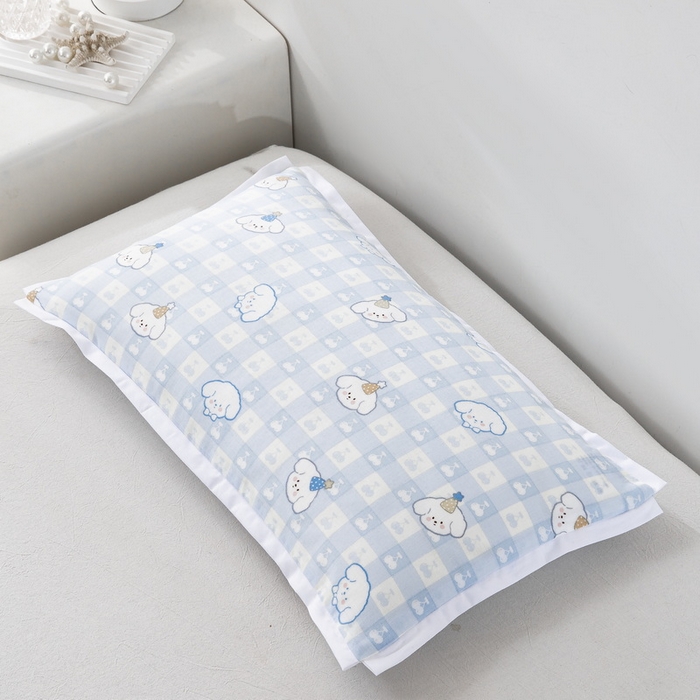 91家纺网 家纺一手货源 找家纺 大黄蜂家居家纺 2026新款A类纯棉双层纱棉花枕枕头枕芯 樱桃小狗