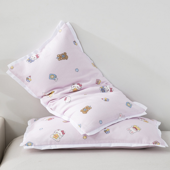 91家纺网 家纺一手货源 找家纺 大黄蜂家居家纺 2026新款A类纯棉双层纱棉花枕枕头枕芯 小猫猫