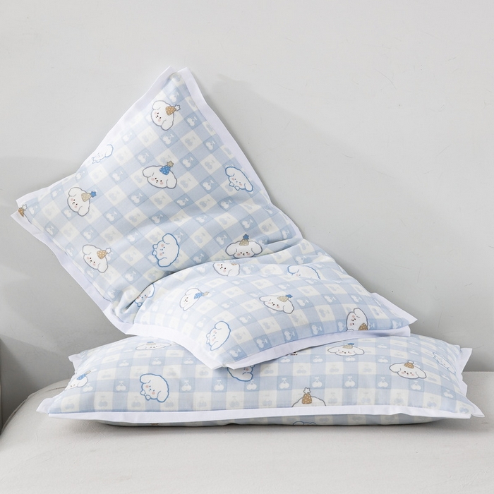 91家纺网 家纺一手货源 找家纺 大黄蜂家居家纺 2026新款A类纯棉双层纱棉花枕枕头枕芯 樱桃小狗