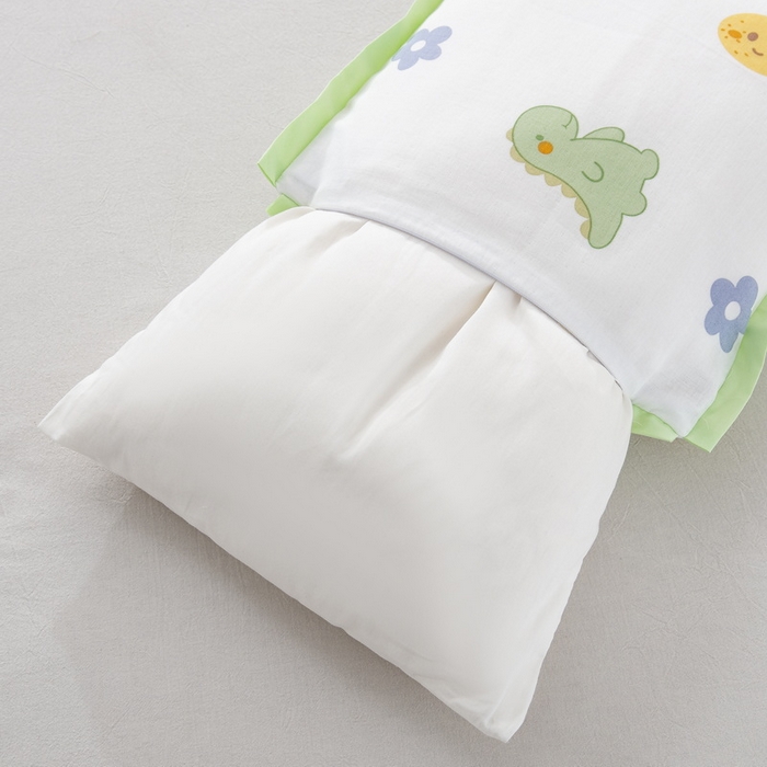 91家纺网 家纺一手货源 找家纺 大黄蜂家居家纺 2026新款A类纯棉双层纱棉花枕枕头枕芯 小恐龙