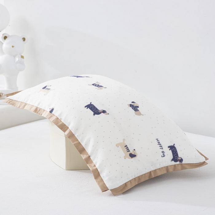 91家纺网 家纺一手货源 找家纺 大黄蜂家居家纺 2026新款A类纯棉双层纱棉花枕枕头枕芯 腊肠狗