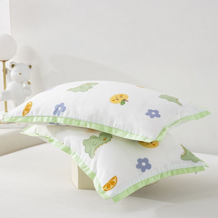 91家纺网 家纺一手货源 找家纺 大黄蜂家居家纺 2026新款A类纯棉双层纱棉花枕枕头枕芯 小恐龙