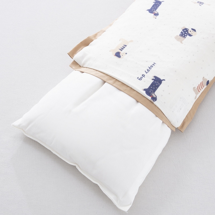 91家纺网 家纺一手货源 找家纺 大黄蜂家居家纺 2026新款A类纯棉双层纱棉花枕枕头枕芯 腊肠狗