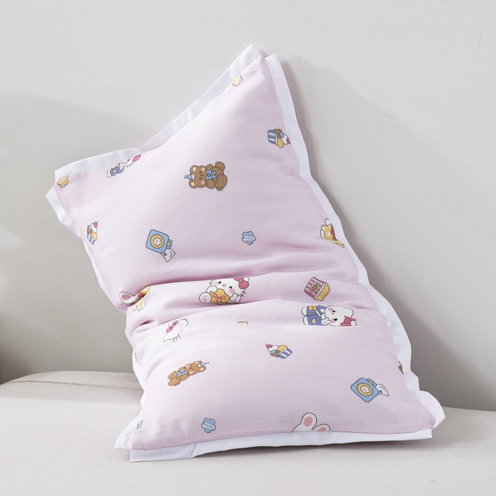 91家纺网 家纺一手货源 找家纺 大黄蜂家居家纺 2026新款A类纯棉双层纱棉花枕枕头枕芯 小猫猫