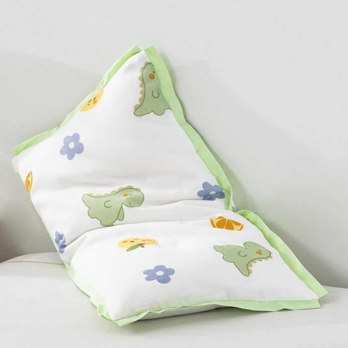 91家纺网 家纺一手货源 找家纺 大黄蜂家居家纺 2026新款A类纯棉双层纱棉花枕枕头枕芯 小恐龙