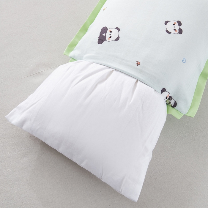 91家纺网 家纺一手货源 找家纺 大黄蜂家居家纺 2026新款A类纯棉双层纱棉花枕枕头枕芯 小熊猫