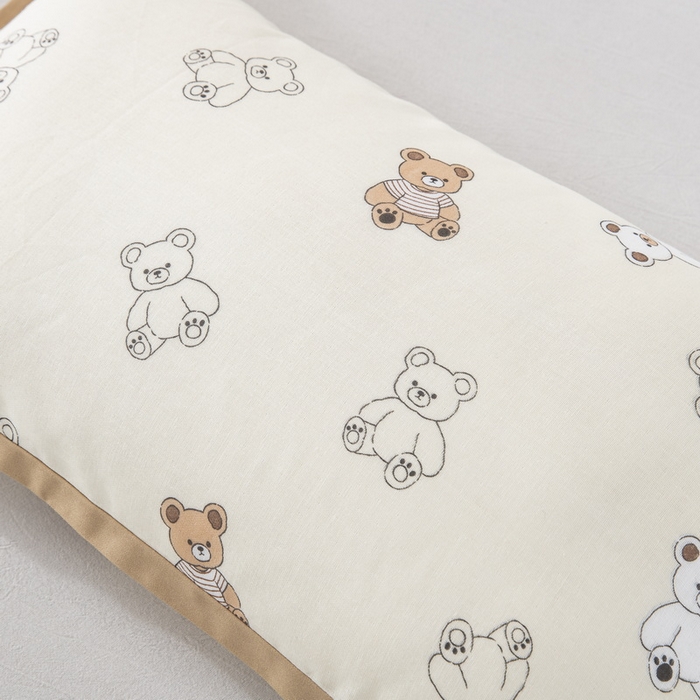 91家纺网 家纺一手货源 找家纺 大黄蜂家居家纺 2026新款A类纯棉双层纱棉花枕枕头枕芯 可爱小熊