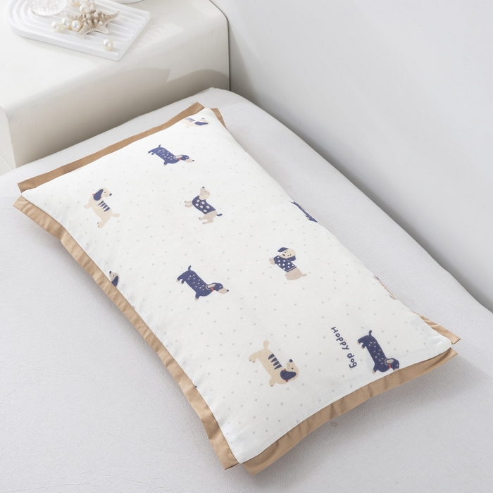 91家纺网 家纺一手货源 找家纺 大黄蜂家居家纺 2026新款A类纯棉双层纱棉花枕枕头枕芯 腊肠狗