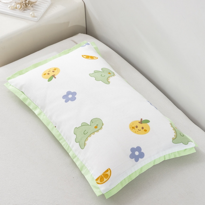 91家纺网 家纺一手货源 找家纺 大黄蜂家居家纺 2026新款A类纯棉双层纱棉花枕枕头枕芯 小恐龙