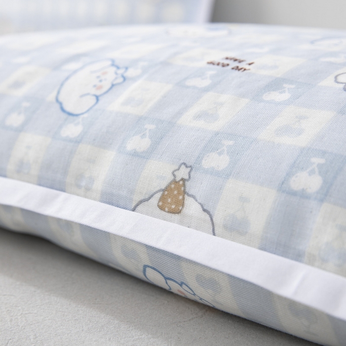 91家纺网 家纺一手货源 找家纺 大黄蜂家居家纺 2026新款A类纯棉双层纱棉花枕枕头枕芯 樱桃小狗