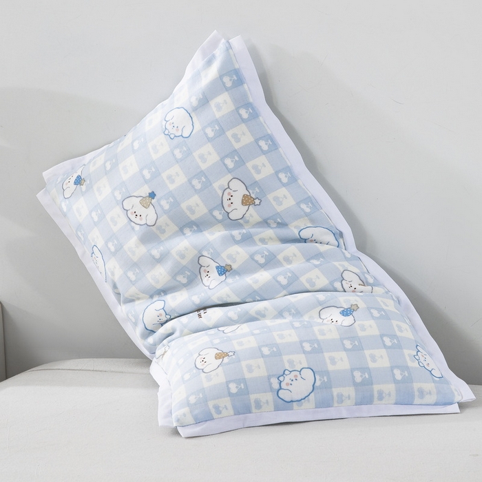 91家纺网 家纺一手货源 找家纺 大黄蜂家居家纺 2026新款A类纯棉双层纱棉花枕枕头枕芯 樱桃小狗