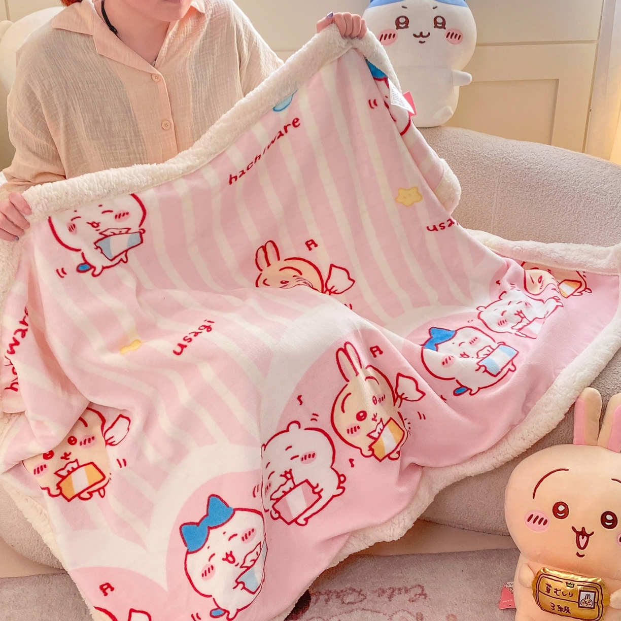 91家纺网 家纺一手货源 找家纺 博雅 2025新款吉伊卡哇正版授权牛奶绒毛毯 绒顽皮吉伊卡哇