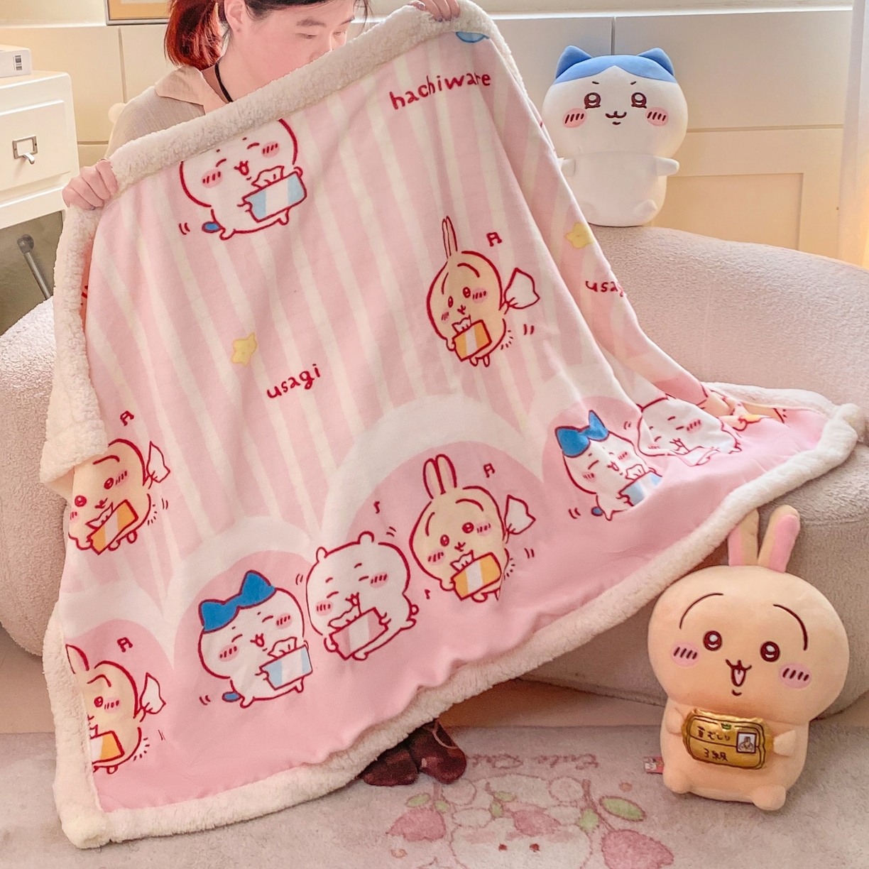 91家纺网 家纺一手货源 找家纺 博雅 2025新款吉伊卡哇正版授权牛奶绒毛毯 绒顽皮吉伊卡哇