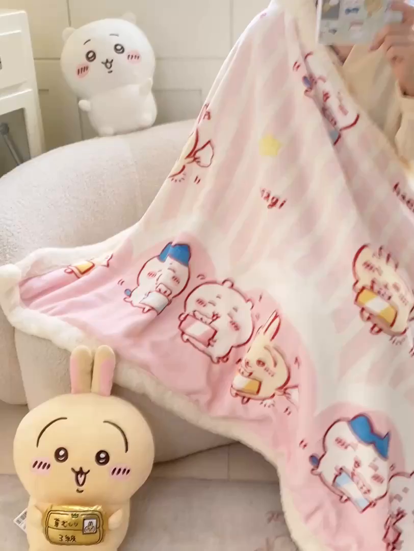 91家纺网 家纺一手货源 找家纺 博雅 2025新款吉伊卡哇正版授权牛奶绒毛毯 绒顽皮吉伊卡哇