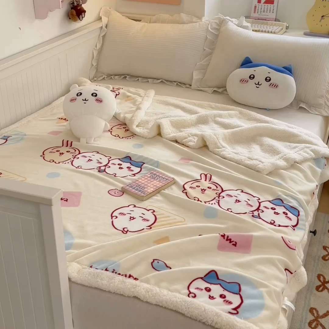 91家纺网 家纺一手货源 找家纺 博雅 2025新款吉伊卡哇正版授权牛奶绒毛毯 专版开心吉伊卡哇