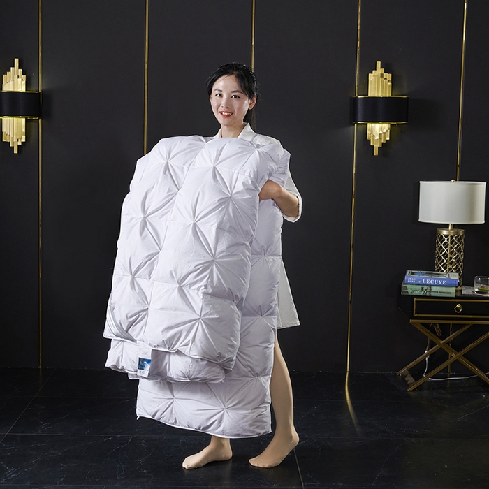 91家纺网 家纺一手货源 找家纺 顺发床垫 2025新款全棉扭花羽毛被加厚保暖95白鹅绒被子秋冬春秋被冬被直播供货     （羽绒被联系商家） 白色（扭花）