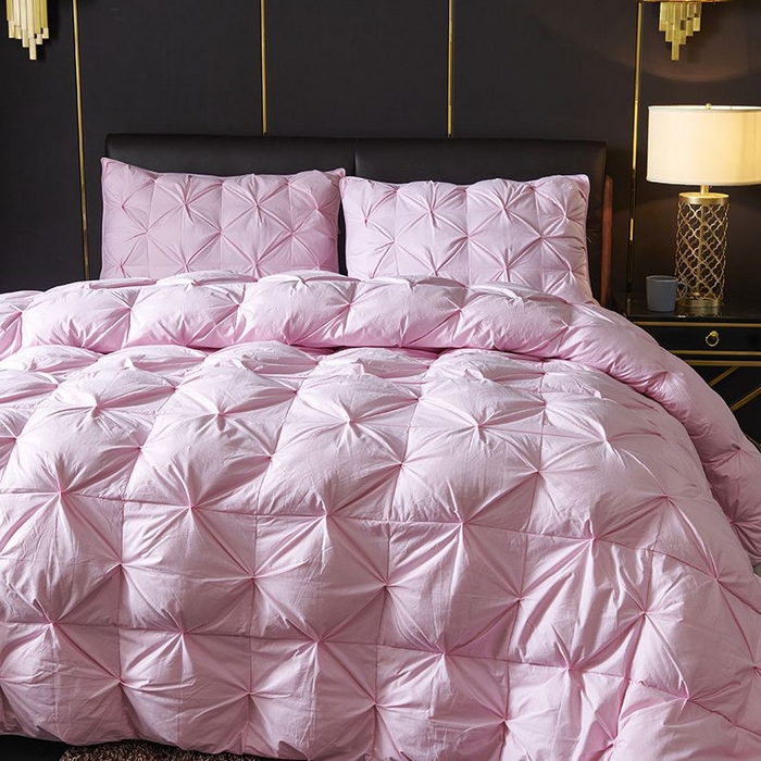 91家纺网 家纺一手货源 找家纺 顺发床垫 2025新款全棉扭花羽毛被加厚保暖95白鹅绒被子秋冬春秋被冬被直播供货     （羽绒被联系商家） 粉色（扭花）