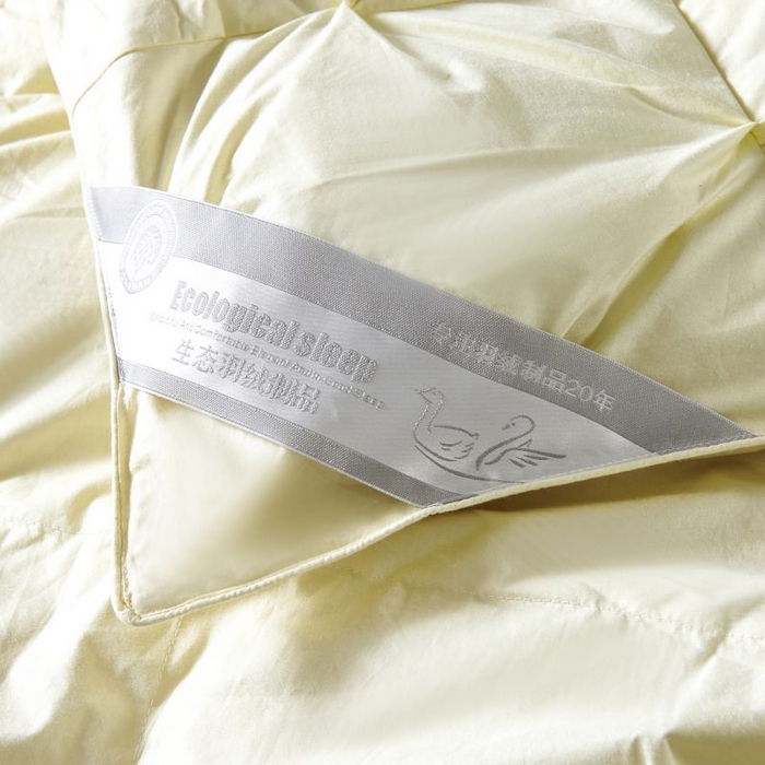 91家纺网 家纺一手货源 找家纺 顺发床垫 2025新款全棉扭花羽毛被加厚保暖95白鹅绒被子秋冬春秋被冬被直播供货     （羽绒被联系商家） 黄色（扭花）