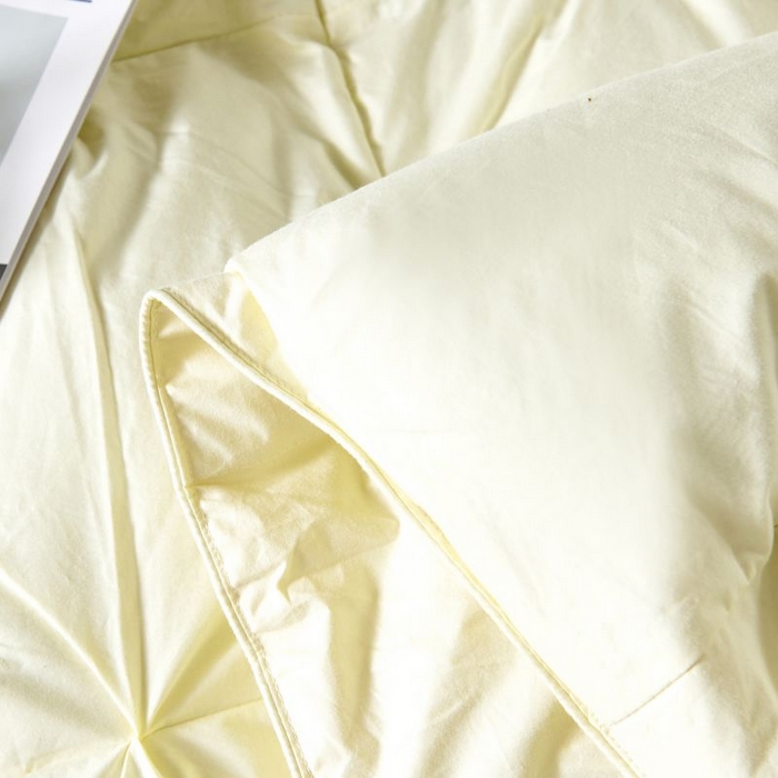 91家纺网 家纺一手货源 找家纺 顺发床垫 2025新款全棉扭花羽毛被加厚保暖95白鹅绒被子秋冬春秋被冬被直播供货     （羽绒被联系商家） 黄色（扭花）