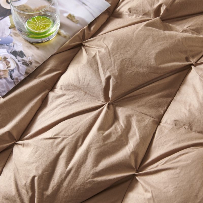 91家纺网 家纺一手货源 找家纺 顺发床垫 2025新款全棉扭花羽毛被加厚保暖95白鹅绒被子秋冬春秋被冬被直播供货     （羽绒被联系商家） 咖色（扭花）