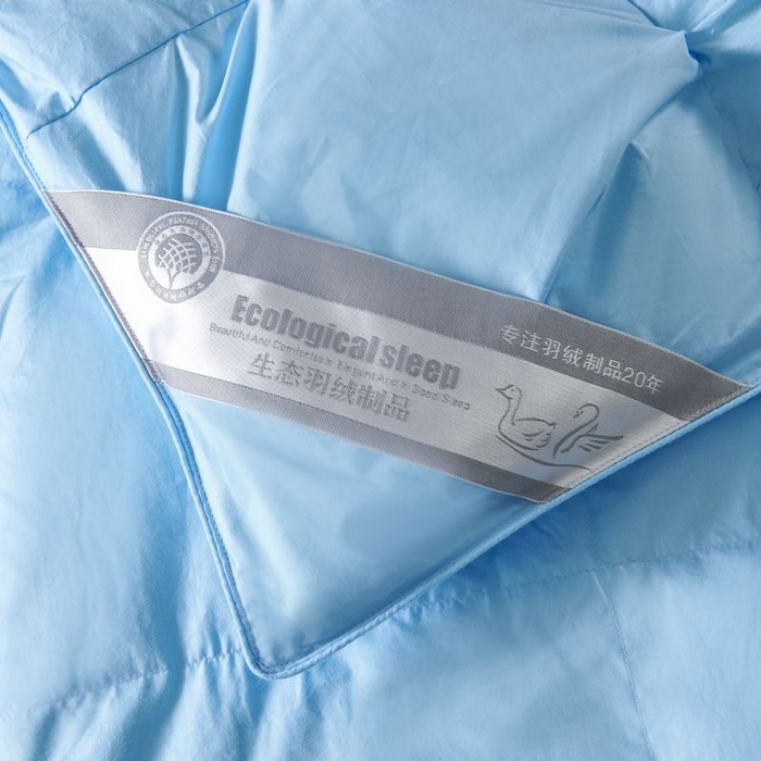 91家纺网 家纺一手货源 找家纺 顺发床垫 2025新款全棉扭花羽毛被加厚保暖95白鹅绒被子秋冬春秋被冬被直播供货     （羽绒被联系商家） 蓝色（扭花）