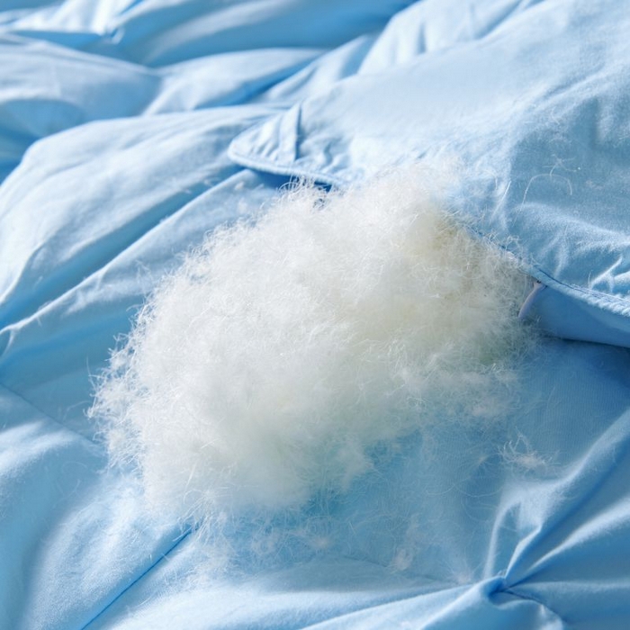 91家纺网 家纺一手货源 找家纺 顺发床垫 2025新款全棉扭花羽毛被加厚保暖95白鹅绒被子秋冬春秋被冬被直播供货     （羽绒被联系商家） 蓝色（扭花）