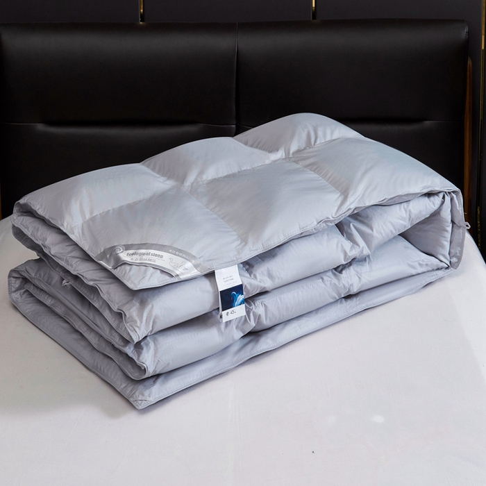 91家纺网 家纺一手货源 找家纺 顺发床垫 2025新款全棉扭花羽毛被加厚保暖95白鹅绒被子秋冬春秋被冬被直播供货     （羽绒被联系商家） 灰色（平格）