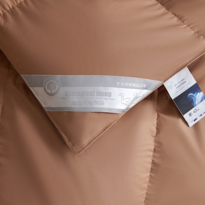 91家纺网 家纺一手货源 找家纺 顺发床垫 2025新款全棉扭花羽毛被加厚保暖95白鹅绒被子秋冬春秋被冬被直播供货     （羽绒被联系商家） 咖色（平格）