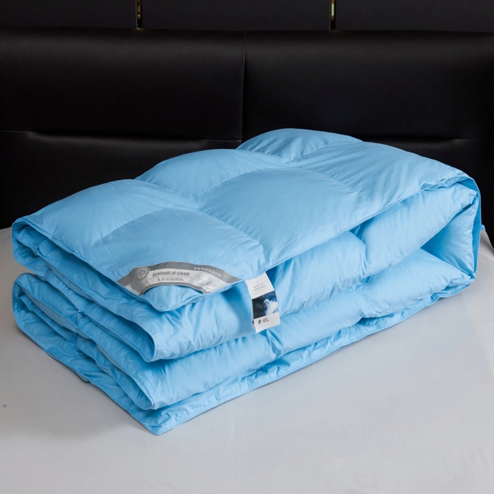 91家纺网 家纺一手货源 找家纺 顺发床垫 2025新款全棉扭花羽毛被加厚保暖95白鹅绒被子秋冬春秋被冬被直播供货     （羽绒被联系商家） 蓝色（平格）