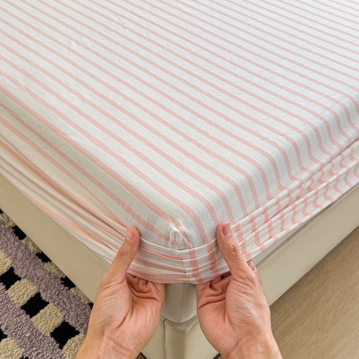 91家纺网 家纺一手货源 找家纺 （总）佳笠家居 2026年新款kimi熊a类全棉色织水洗棉大尺寸单床笠