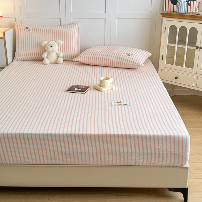 91家纺网 家纺一手货源 找家纺 （总）佳笠家居 2026年新款kimi熊a类全棉色织水洗棉大尺寸单床笠