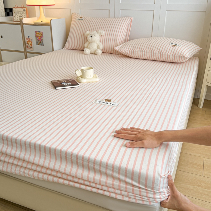 91家纺网 家纺一手货源 找家纺 （总）佳笠家居 2026年新款kimi熊a类全棉色织水洗棉大尺寸单床笠