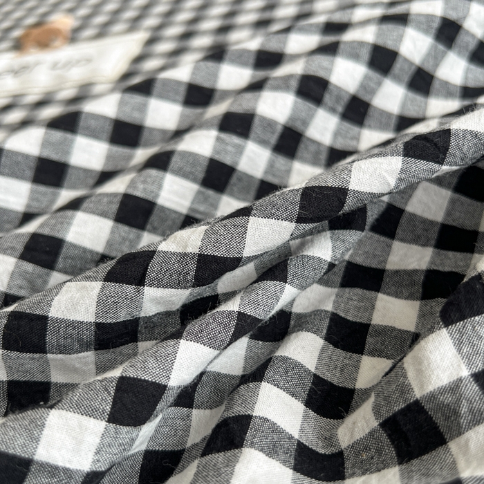 91家纺网 家纺一手货源 找家纺 佳笠家居 2026年新款kimi熊a类全棉色织水洗棉大尺寸单床笠 黑白格