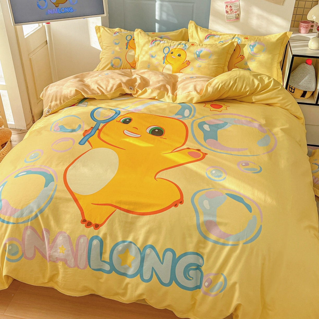 91家纺网 家纺一手货源 找家纺 浩诚 2026新款全棉卡通四件套第二批（陆续更新） 小奶龙