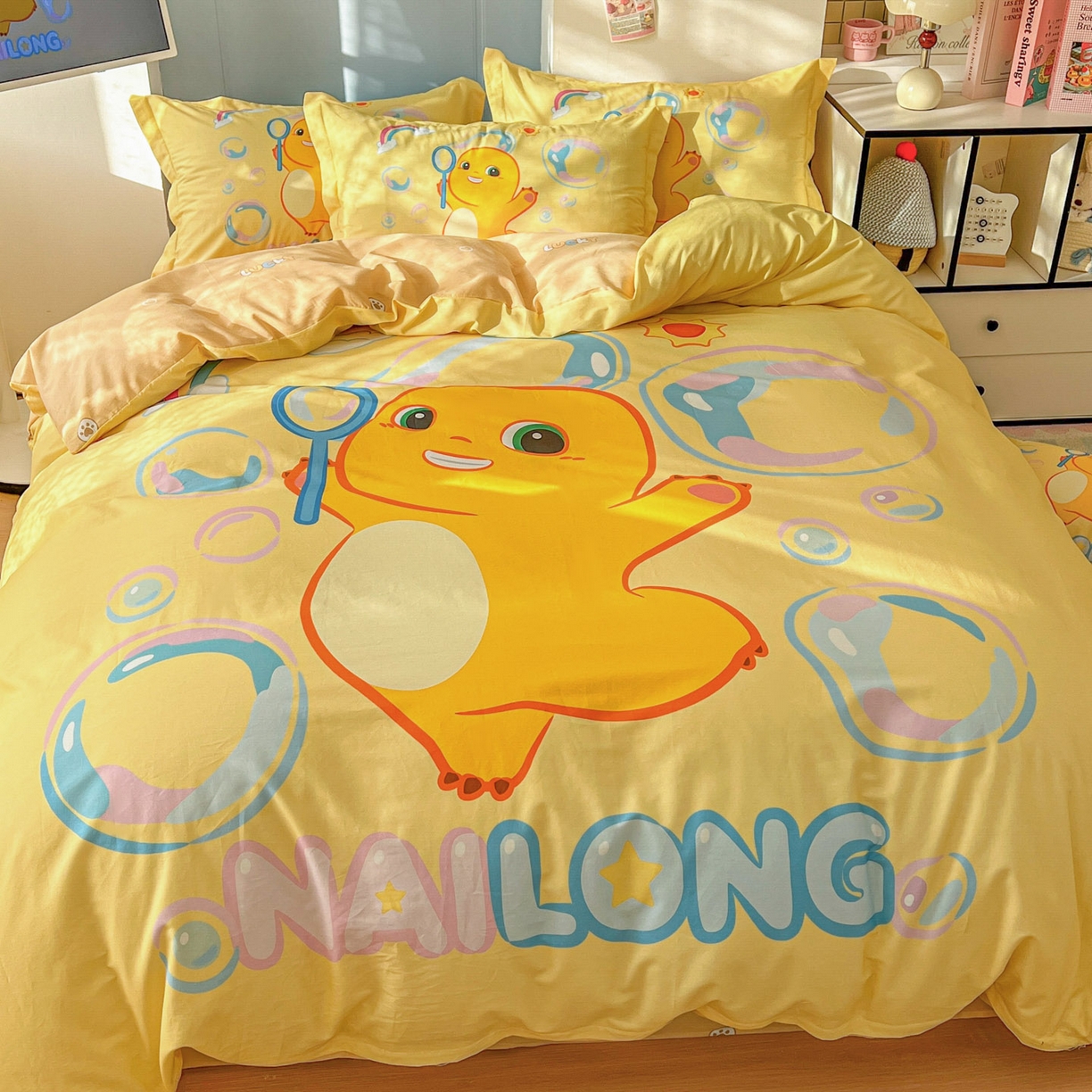 91家纺网 家纺一手货源 找家纺 浩诚 2026新款全棉卡通四件套第二批（陆续更新） 小奶龙