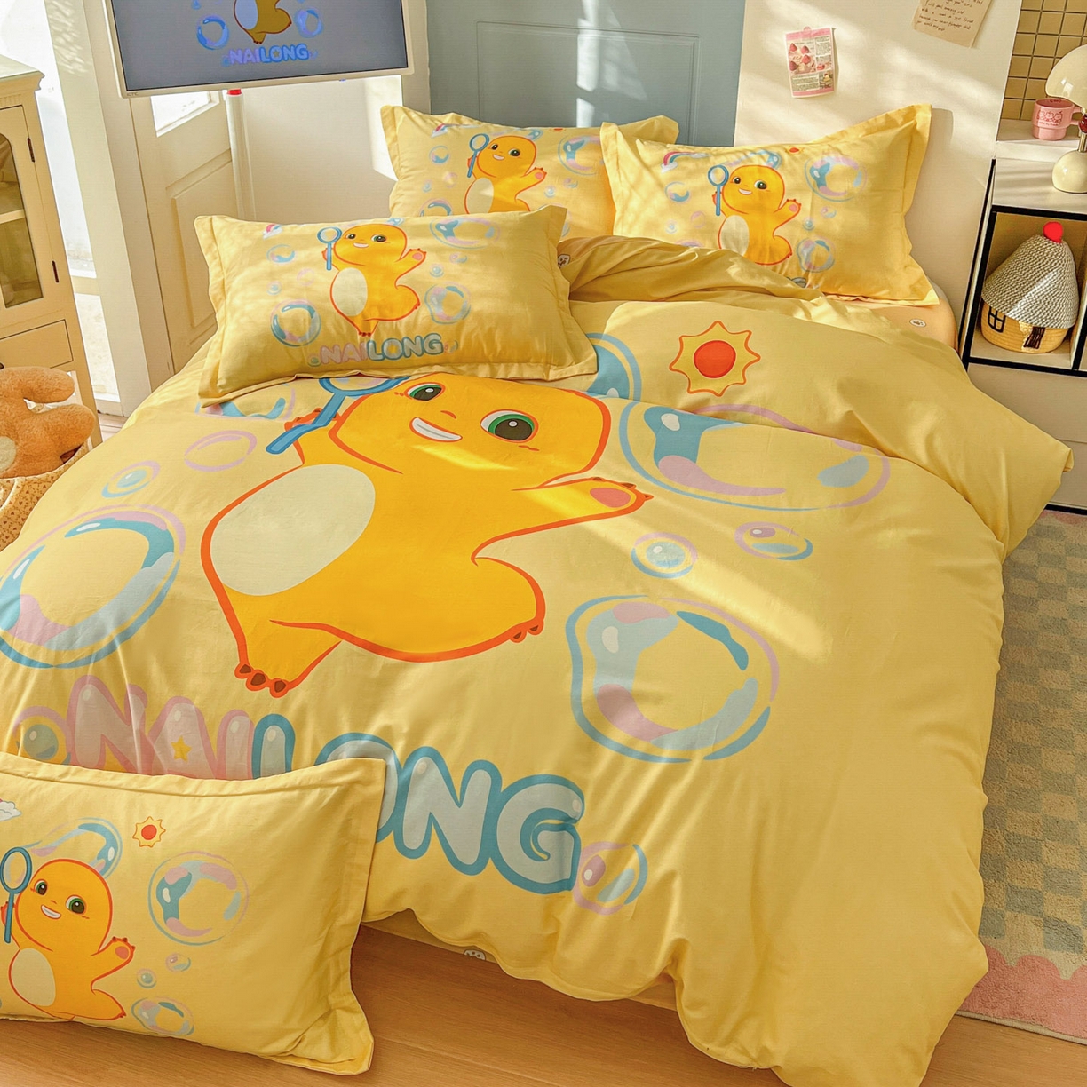 91家纺网 家纺一手货源 找家纺 浩诚 2026新款全棉卡通四件套第二批（陆续更新） 小奶龙