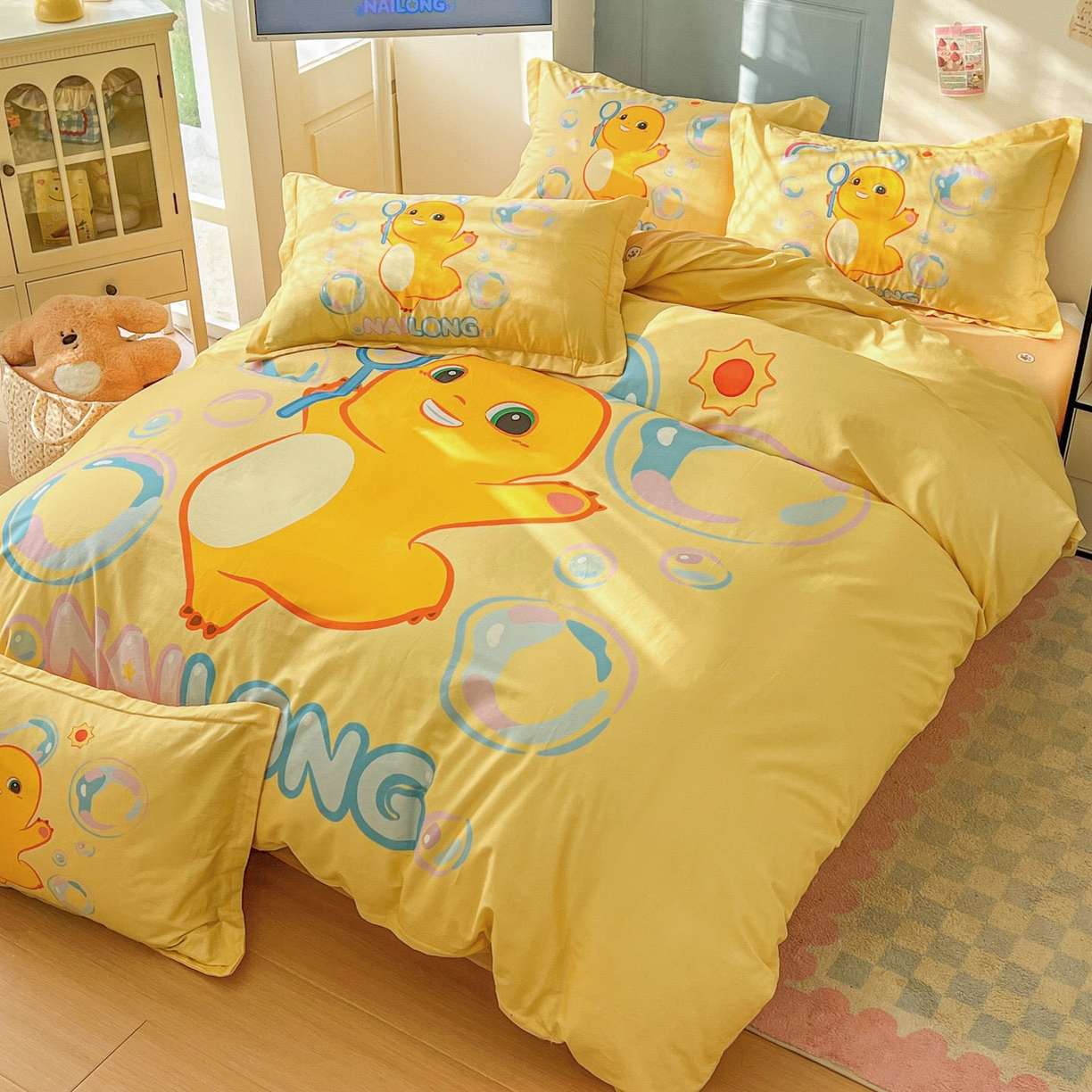 91家纺网 家纺一手货源 找家纺 浩诚 2026新款全棉卡通四件套第二批（陆续更新） 小奶龙