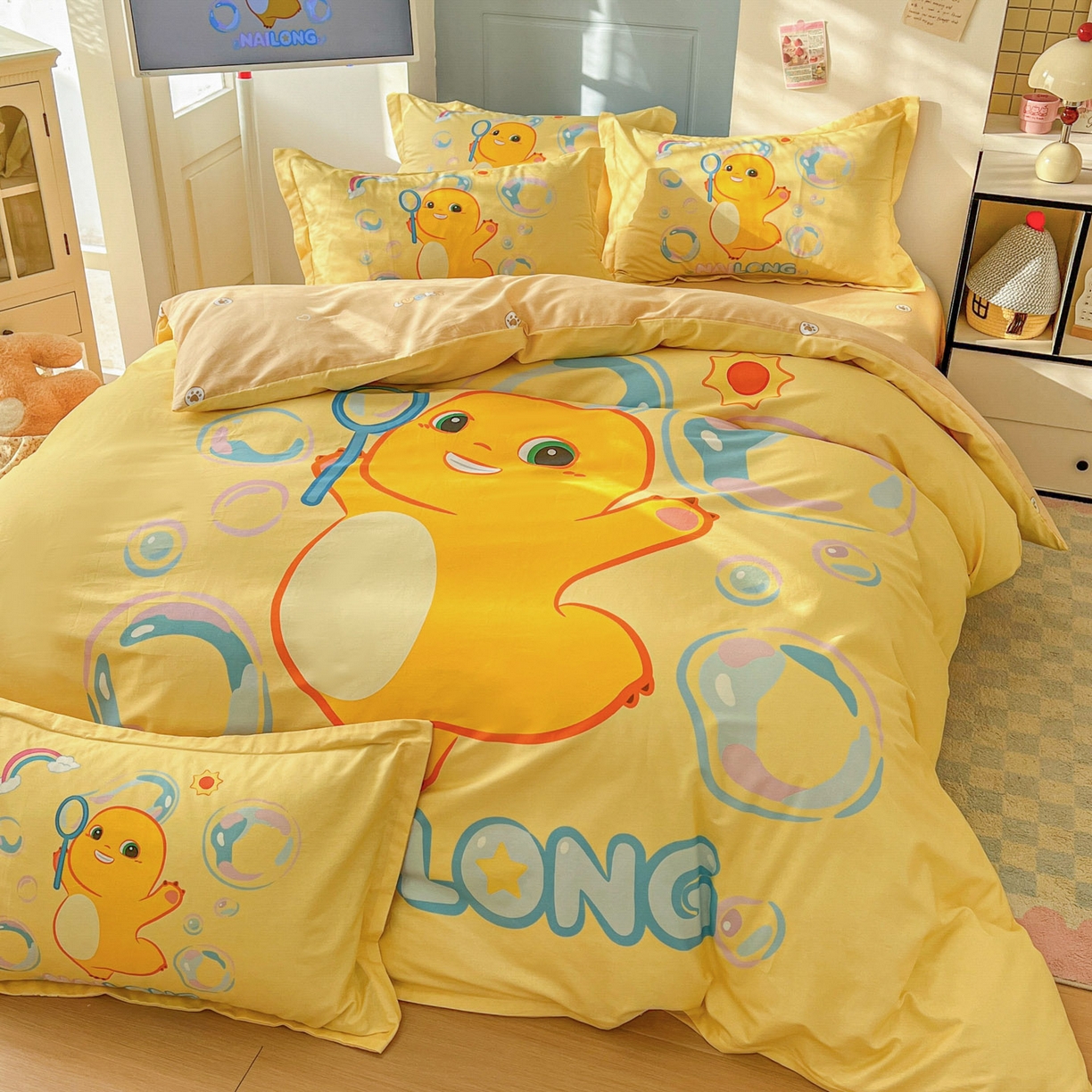 91家纺网 家纺一手货源 找家纺 浩诚 2026新款全棉卡通四件套第二批（陆续更新） 小奶龙