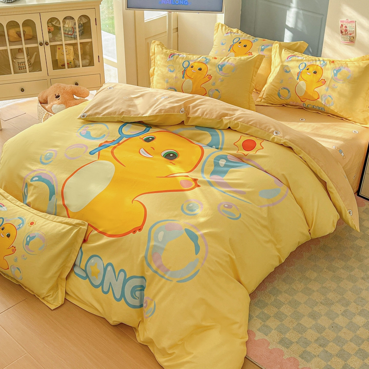 91家纺网 家纺一手货源 找家纺 浩诚 2026新款全棉卡通四件套第二批（陆续更新） 小奶龙